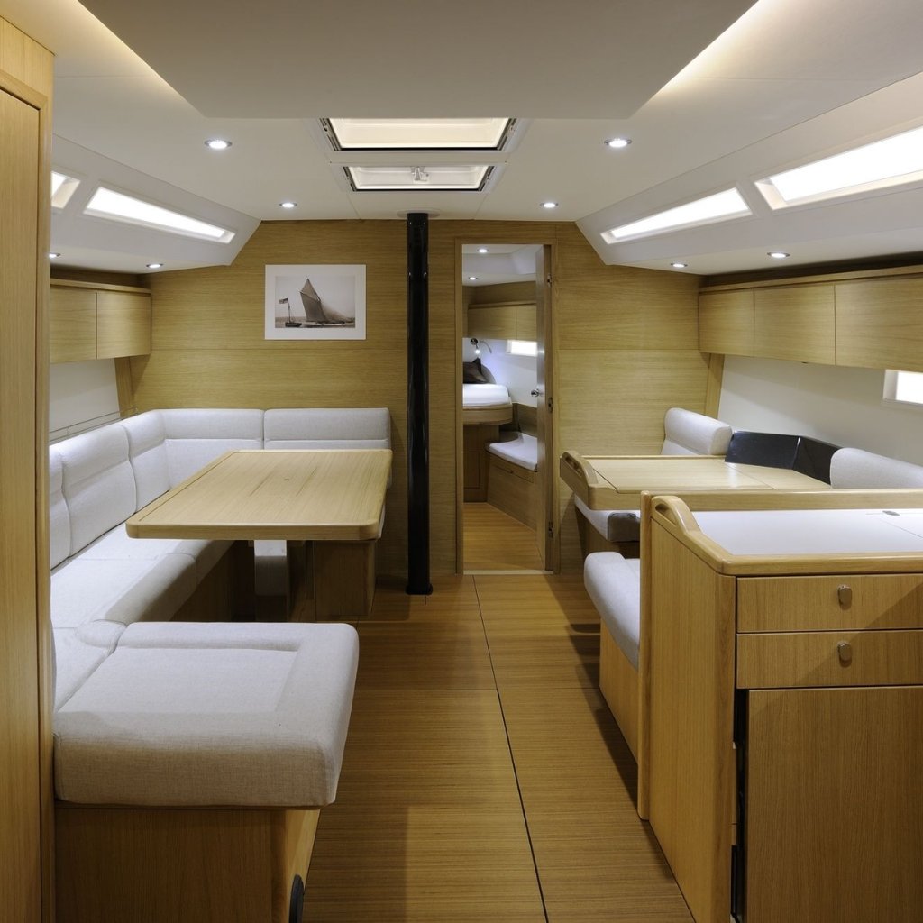 Custom yacht cabinetry detail aboard a luxury vessel
